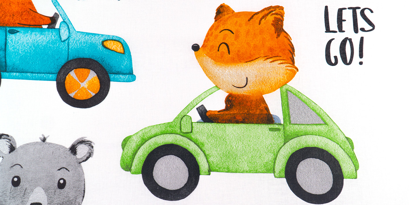 Pościel 100x135 cm auta beep niebieskie 